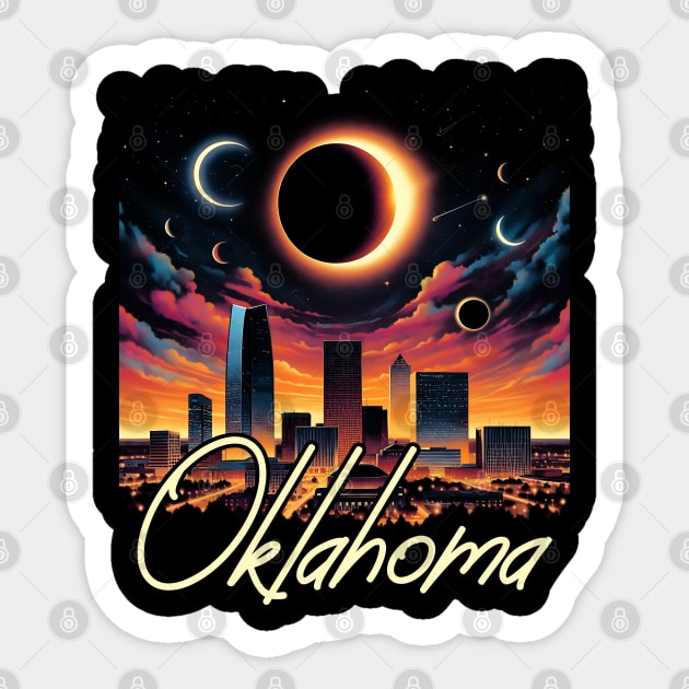 Oklahoma Solar Eclipse 2024 Starry Night, Solar Eclipse 2024 Sticker by click2print